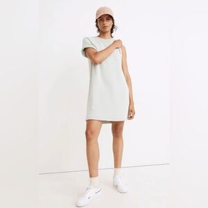Madewell MWL Women’s S Airyterry Sweatshirt Tee Dress in Heathered Beige - EUC!